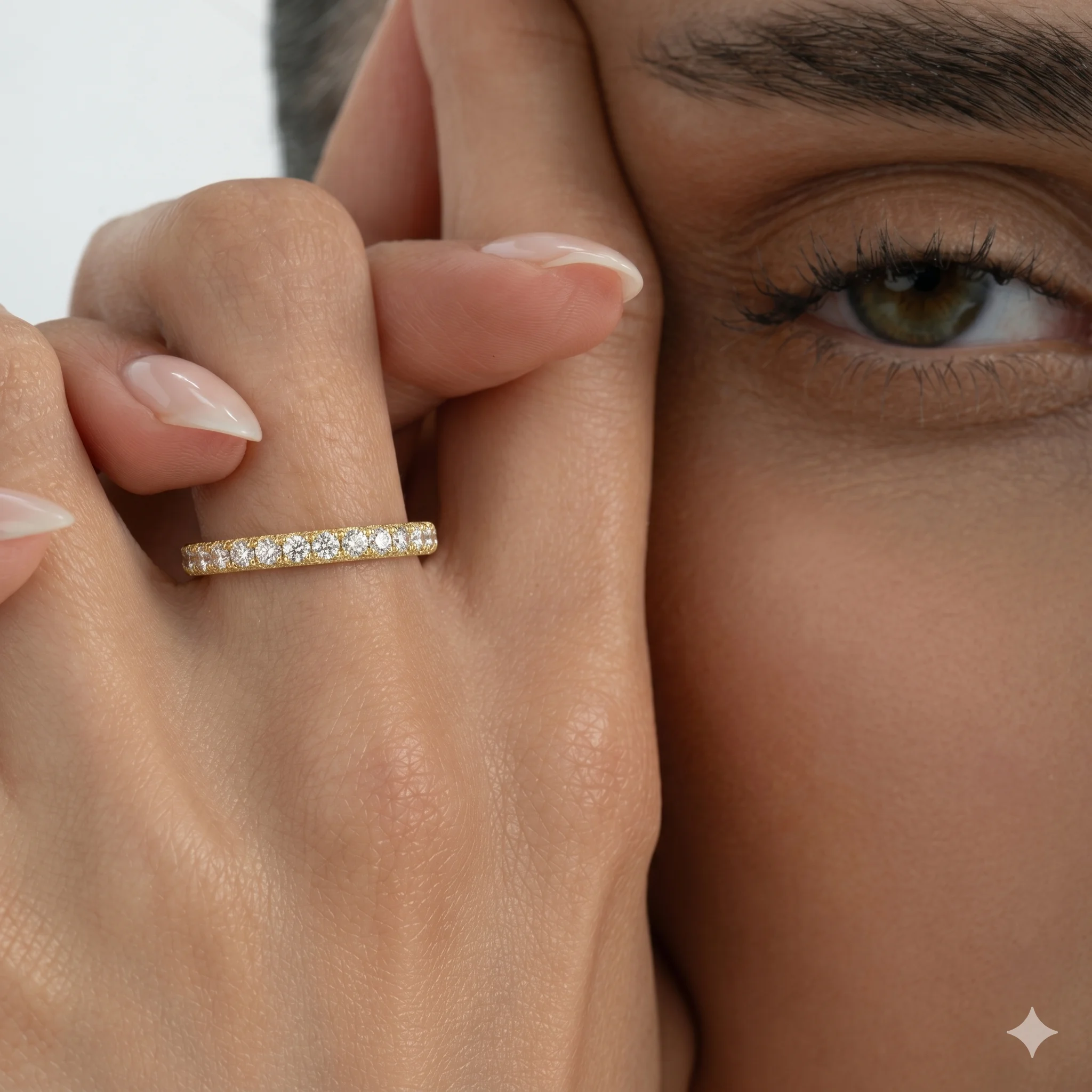 Half Pavé Zircon Ring